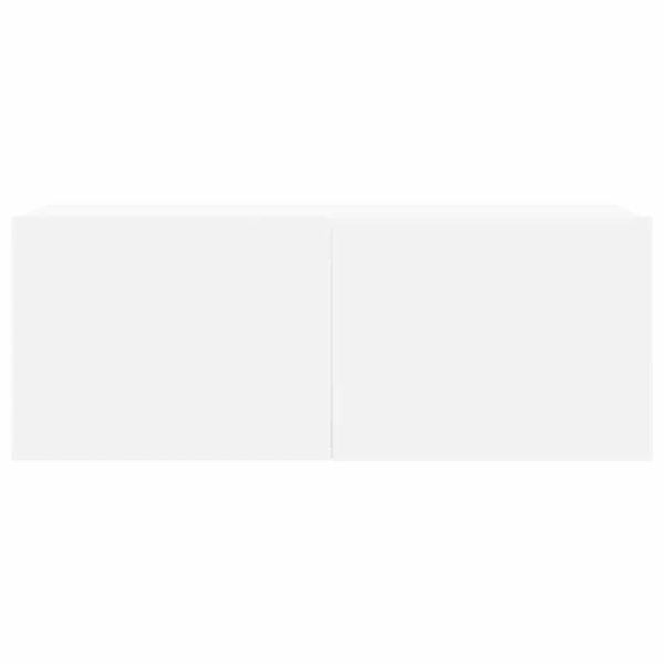 Комплект ТВ шкафове от 6 части, бял, инженерно дърво