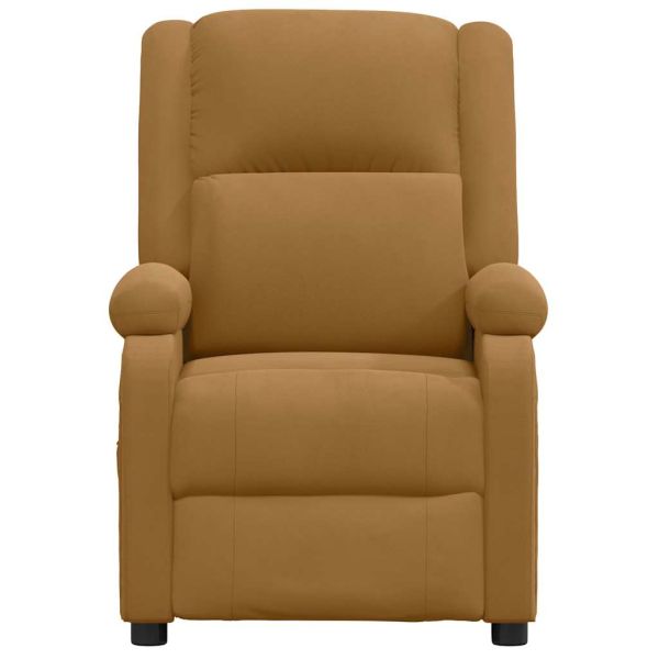 Електрически масажен стол, кафяв, кадифе