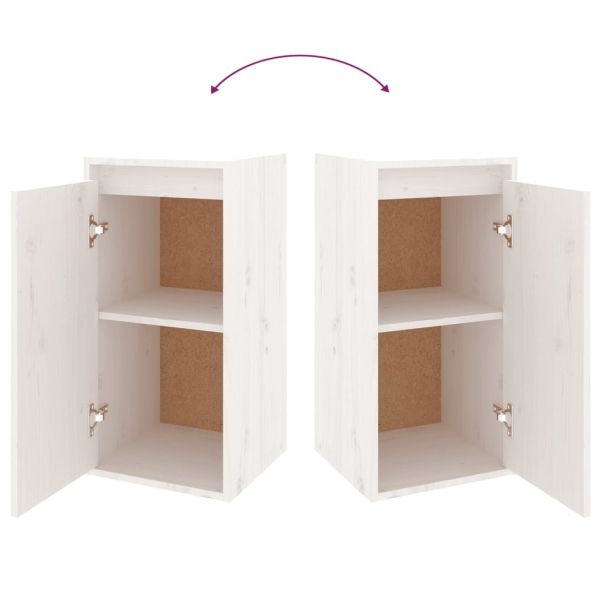 ТВ шкафове, 2 бр, бели, бор масив