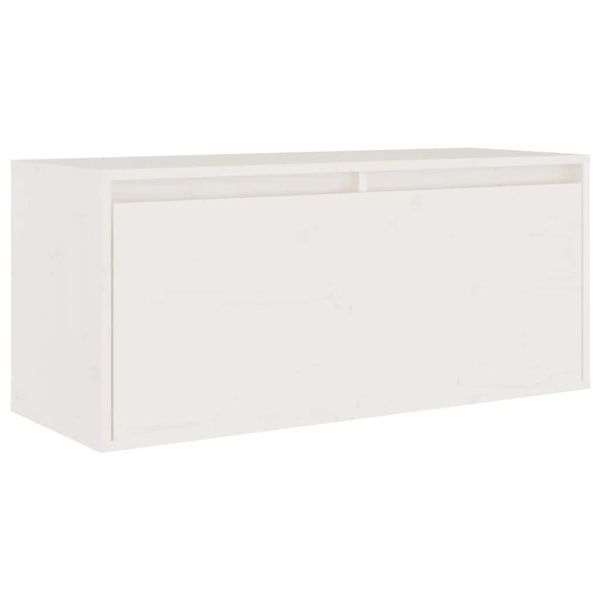 ТВ шкафове, 4 бр, бели, бор масив