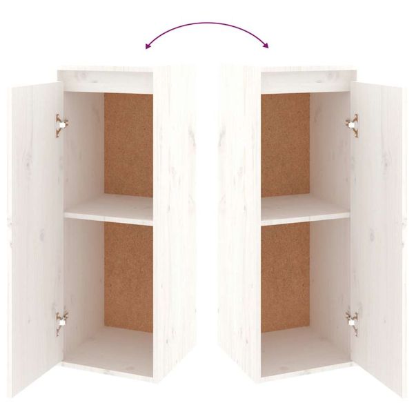 ТВ шкафове, 4 бр, бели, бор масив