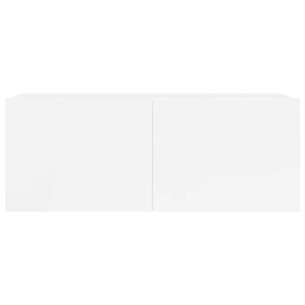 Комплект ТВ шкафове от 5 части инженерно дърво Бял гланц