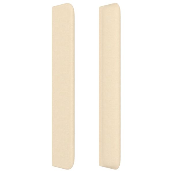 Горна табла за легло с уши, кремава, 183x16x118/128 см, плат