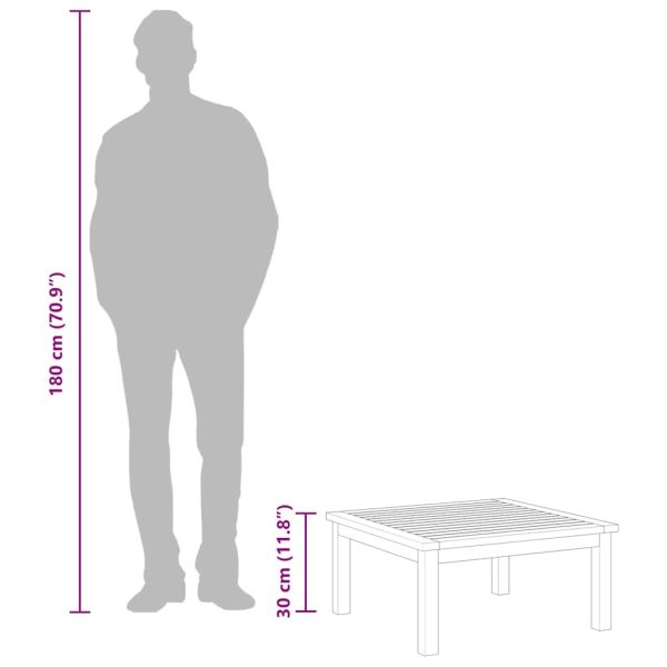 Градинска лаундж маса, 63x63x30 см, акациева дървесина масив