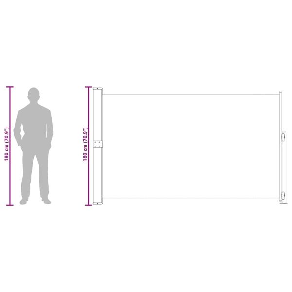 Прибираща се дворна странична тента, 180x300 см, кремава