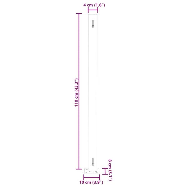 Прибираща се дворна странична тента, 180x300 см, сива