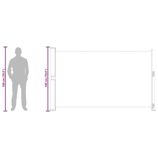 Прибираща се дворна странична тента, 180x300 см, кафява