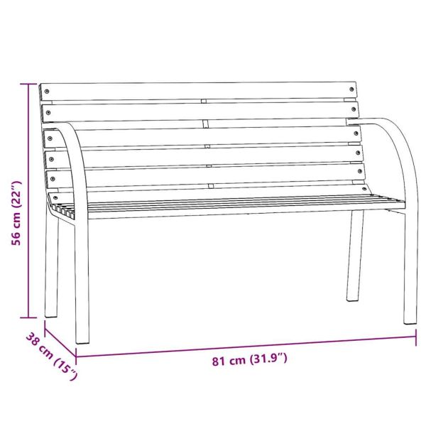 Детска градинска пейка, 81 см, китайски чам