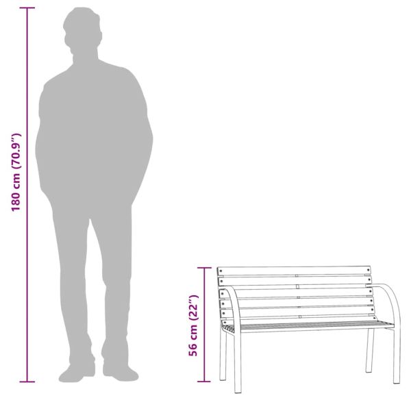 Детска градинска пейка, 81 см, китайски чам