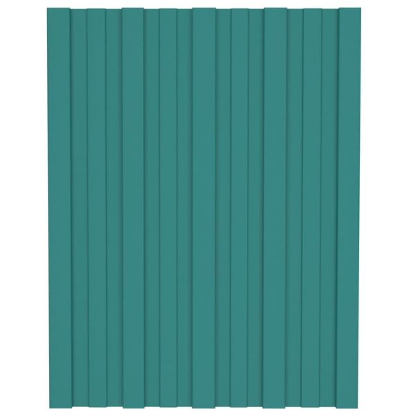 Покривни панели, 36 бр, поцинкована стомана, зелени, 60х45 см