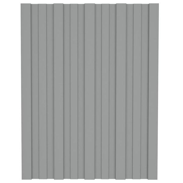 Покривни панели, 12 бр, поцинкована стомана, сиви, 60х45 см