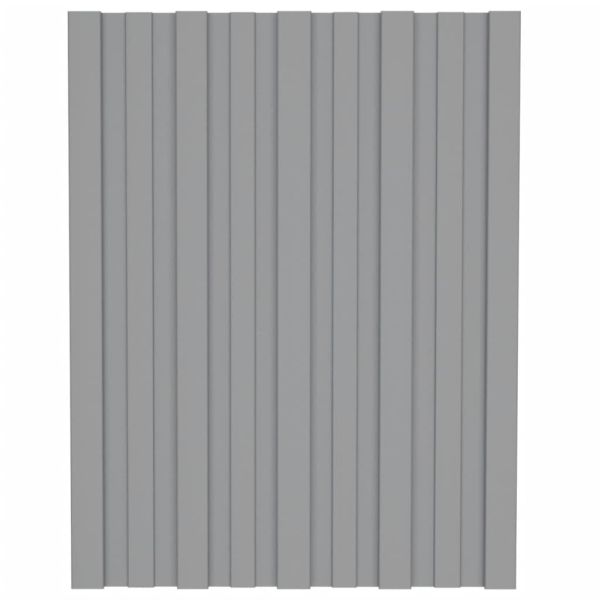 Покривни панели, 36 бр, поцинкована стомана, сиви, 60х45 см