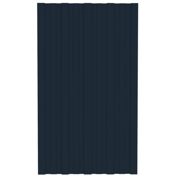 Покривни панели, 12 бр, поцинкована стомана, антрацит, 80х45 см