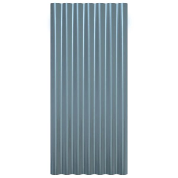 Покривни панели 36 бр поцинкована стомана сиви 80х36 см