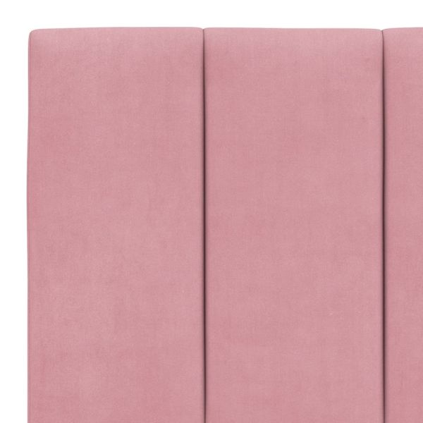Рамка за легло без матрак Hanko, розова, 200x200 см, кадифе
