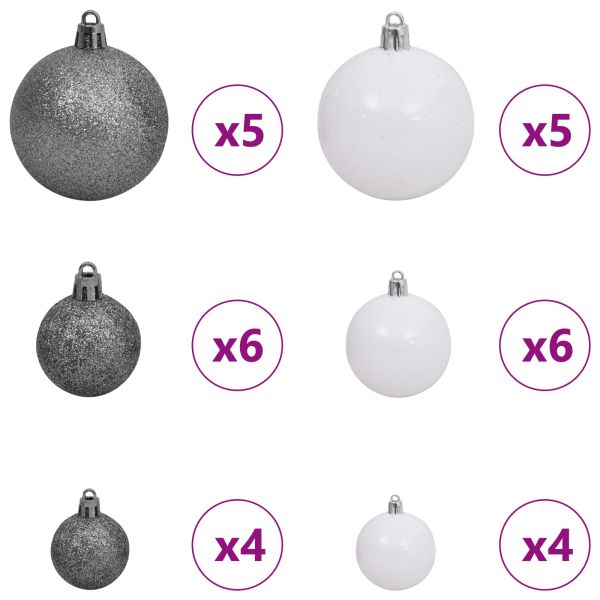 С изкуствено коледно дърво Бяло 68 x 68 x 120 см PVC и метал