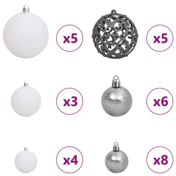 С изкуствено коледно дърво Бяло 68 x 68 x 120 см PVC и метал