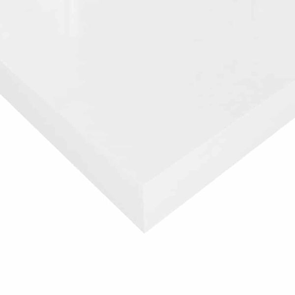 Окачен стенен рафт, бял гланц, 40x23x3,8 см, МДФ