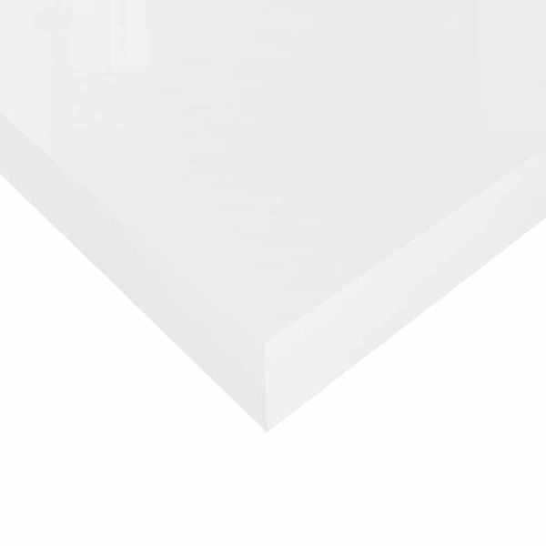 Окачени стенни рафтове, 4 бр, бял гланц, 90x23,5x3,8 см, МДФ