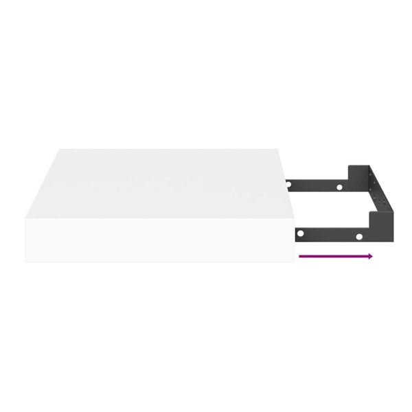 Окачен стенен рафт, бял, 23x23,5x3,8 см, МДФ