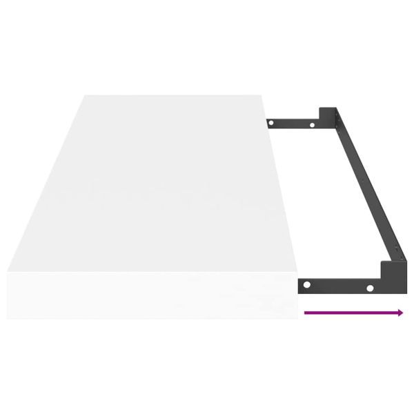 Окачени стенни рафтове, 4 бр, бели, 60x23,5x3,8 см, МДФ