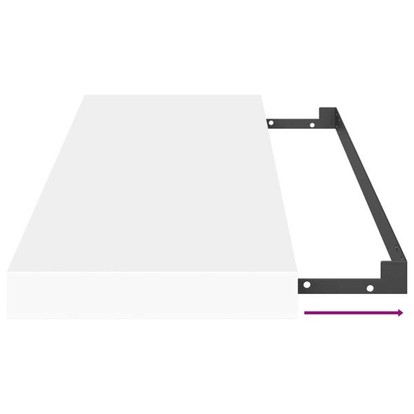 Окачен стенен рафт, бял, 80x23,5x3,8 см, МДФ