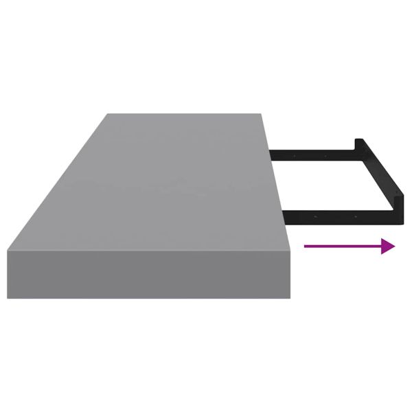 Окачени стенни рафтове, 4 бр, сиви, 90x23,5x3,8 см, МДФ