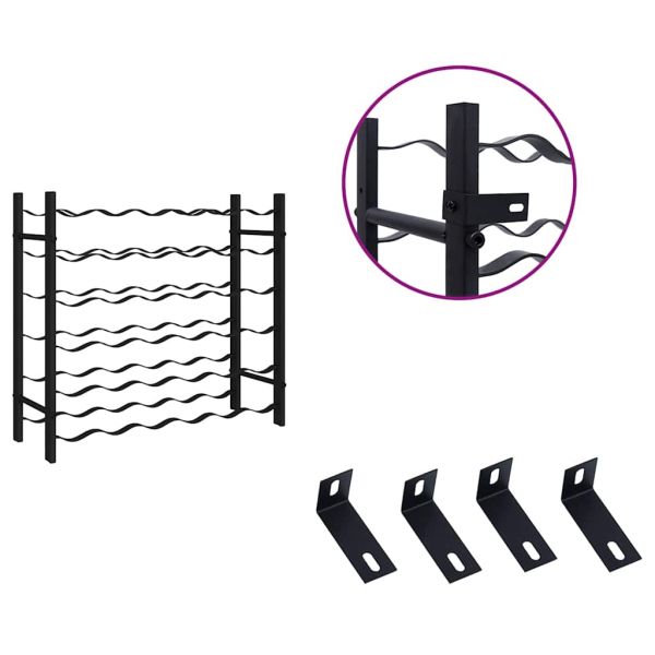 Стойка за вино за 36 бутилки, черна, желязна