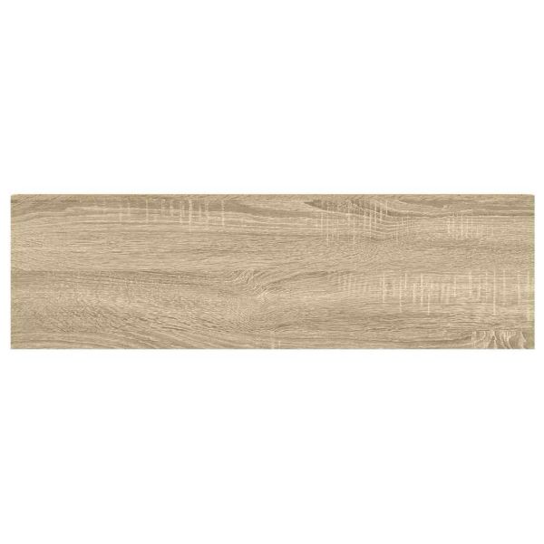 Окачен стенен рафт, дъб и бяло, 90x23,5x3,8 см, МДФ