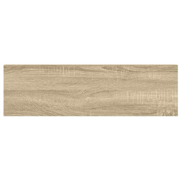 Окачени стенни рафтове, 2 бр, дъб и бяло, 90x23,5x3,8 см, МДФ