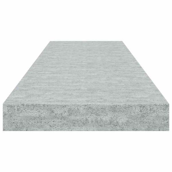 Окачени стенни рафтове, 2 бр, бетонно сиви, 80x23,5x3,8 см, МДФ