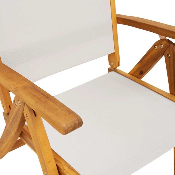 Сгъваеми градински столове, 6 бр, акация масив и textilene