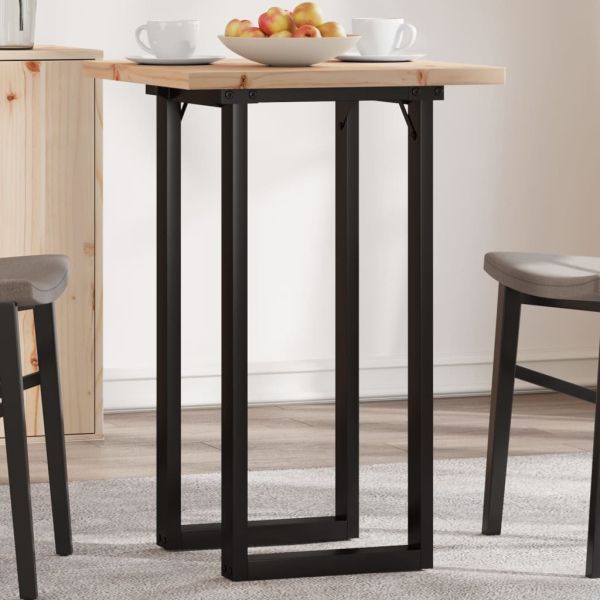 Трапезна маса О-образна рамка 50x50x75,5 см бор масив и стомана