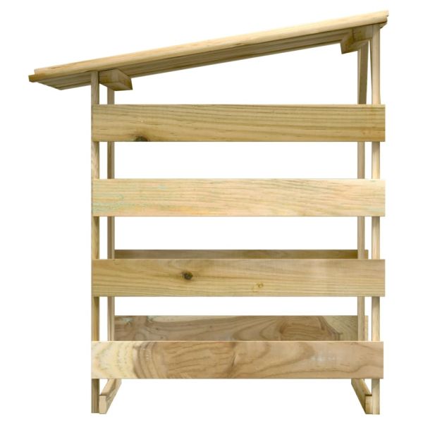 Перголи с покриви 4 бр 100x90x100 см импрегнирано борово дърво