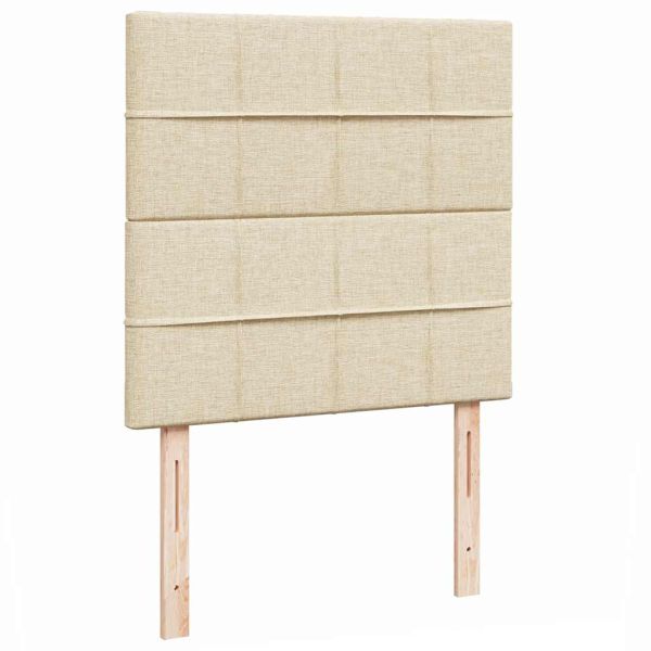 Османска легло с матрак, кремаво, 100x200 см, плат