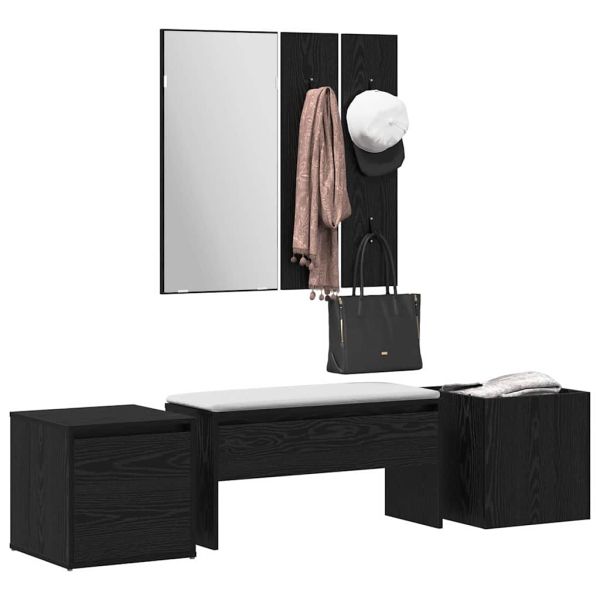 Комплект мебели за антре с огледало 6 pcs Инженерно дърво