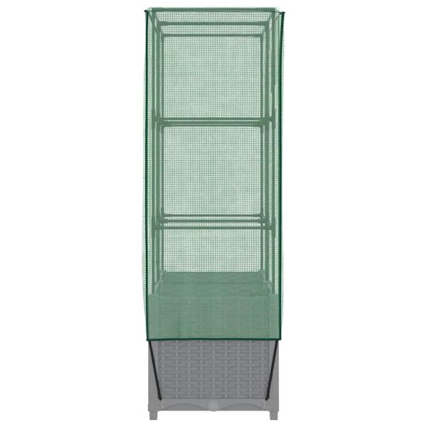 Повдигнато легло с оранжерия калъф, ратанов вид, 80x40x138 см