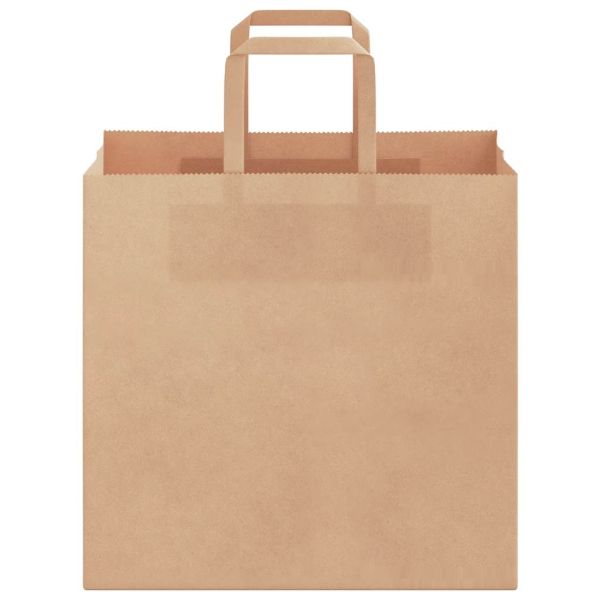 Хартиени торбички 50 бр с дръжки кафяви 26x17x25 см