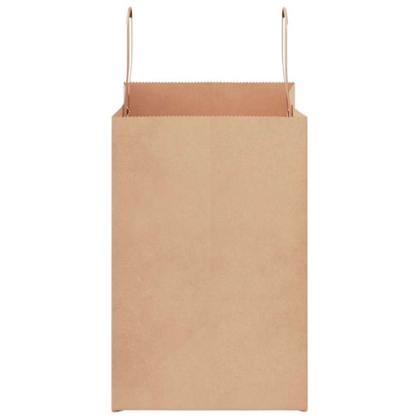 Хартиени торбички 50 бр с дръжки кафяви 26x17x25 см