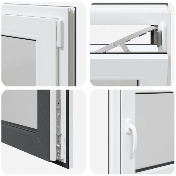 Прозорец за мазе "RISOR" 80x50 см Отварящо-отваряем DIN десен антрацит