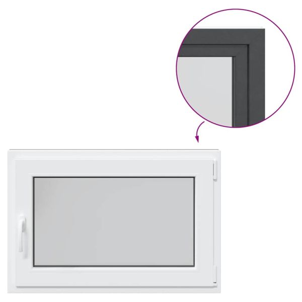 Прозорец за мазе "RISOR" 90x50 см Отварящо-отваряем DIN десен антрацит