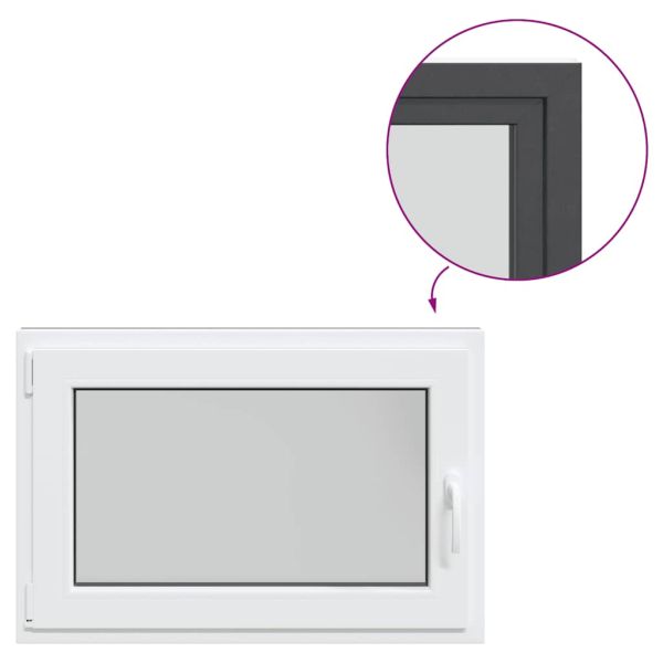 Прозорец за мазе "RISOR" 90x50 см Отварящо-отваряем DIN ляв антрацит