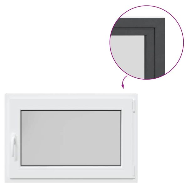 Прозорец за мазе "RISOR" 90x60 см Отварящо-отваряем DIN десен антрацит