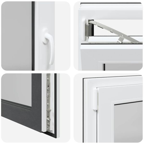 Прозорец за мазе "RISOR" 100x50 см Отварящо-отваряем DIN ляв антрацит