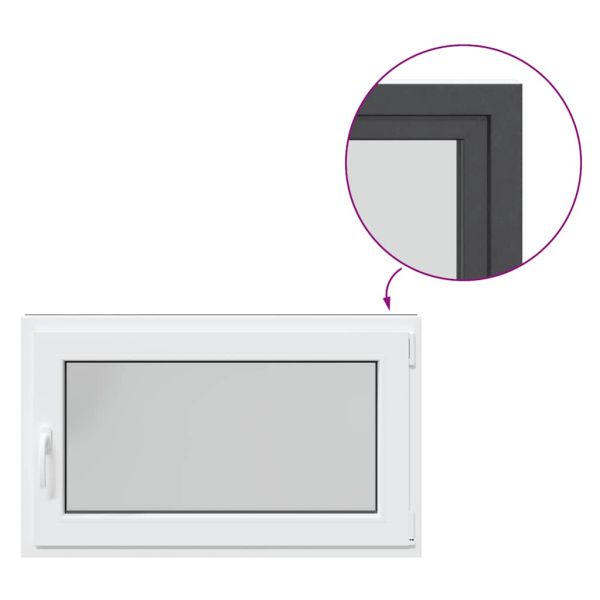 Прозорец за мазе "RISOR" 100x70 см Отварящо-отваряем DIN десен антрацит