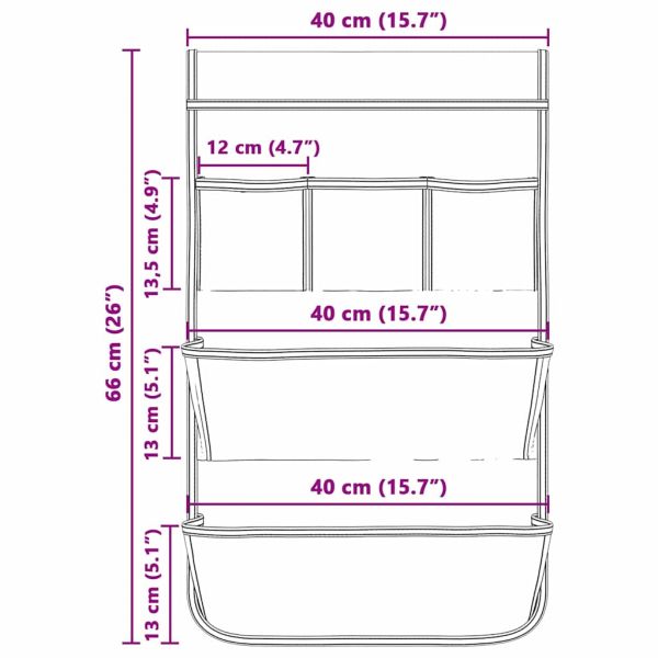 Чанта за съхранение със съхранение Сив 66 x 40 см оксфорд