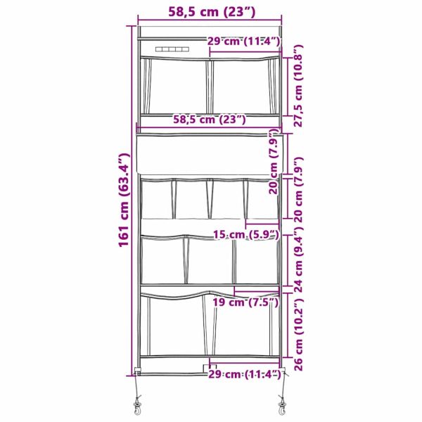 Чанта за съхранение Черен и син 161 x 58,5 см оксфорд