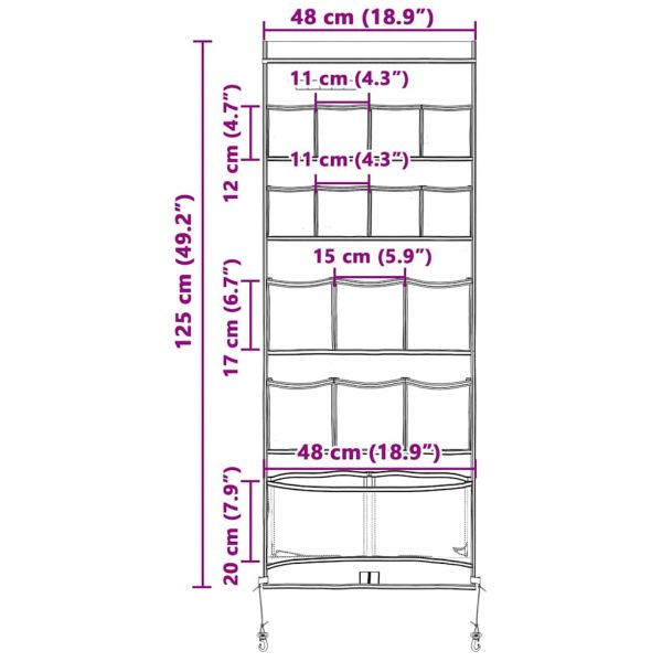 Чанта за съхранение Черен и син 125 x 48 см оксфорд