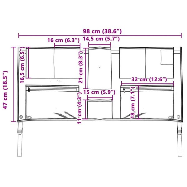 Чанта за съхранение Черен и син 98 x 47 см оксфорд
