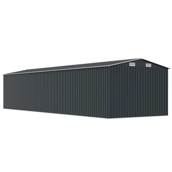 Градинска барака, антрацит, 257x779x181 см, поцинкована стомана